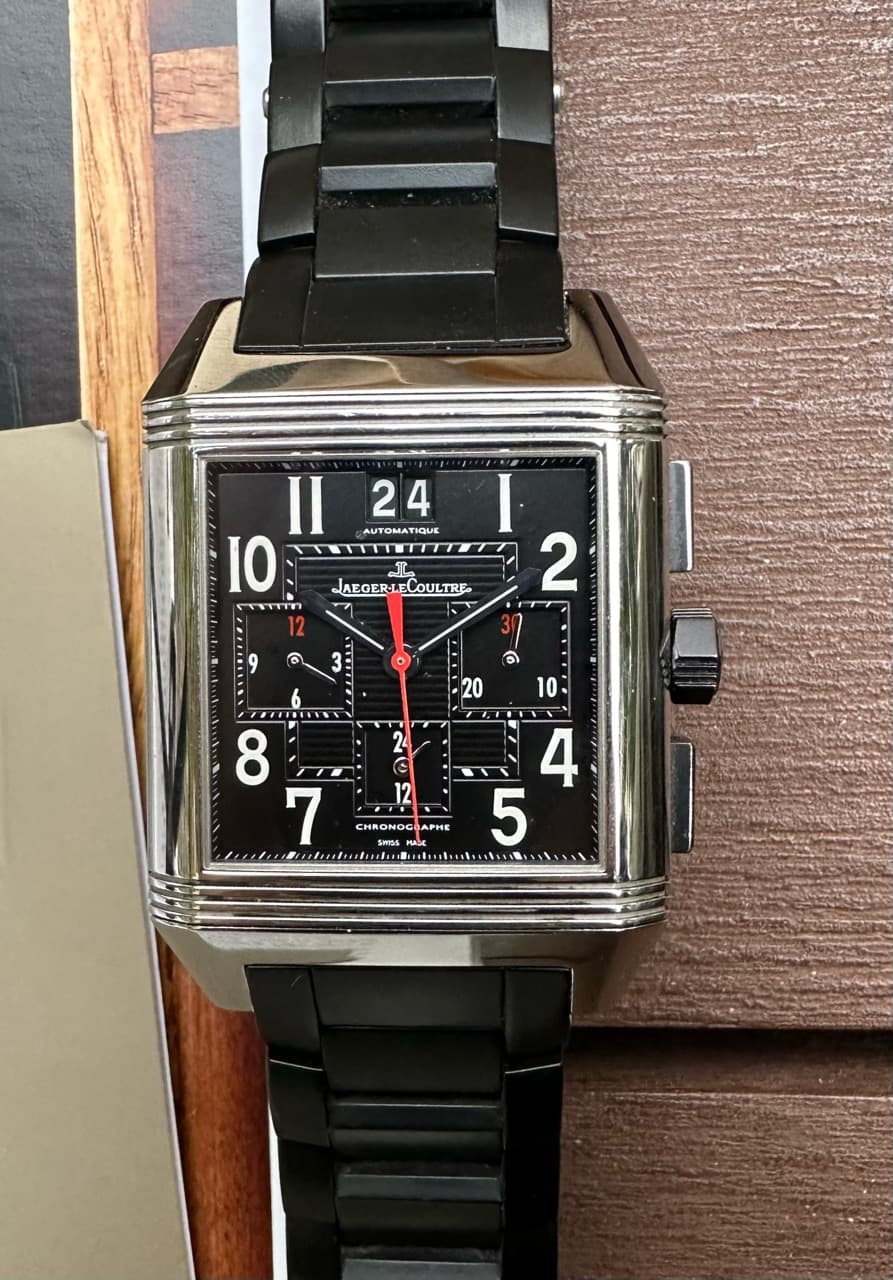 Jaeger-LeCoultre Reverso Squadra GMT Steel Black Dial Automatic 230.8.45