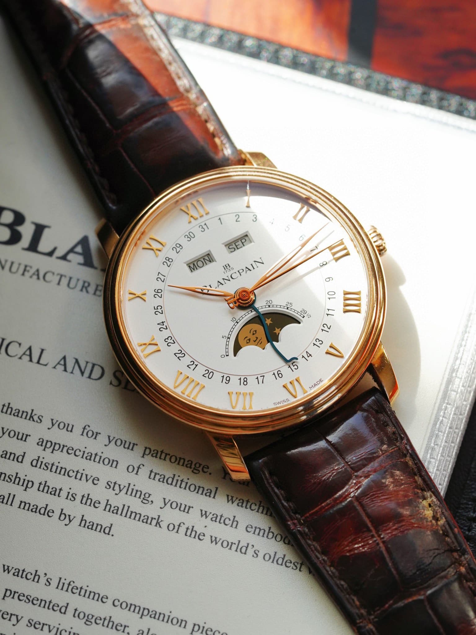Blancpain Villeret Complete Calendar Moonphase 18K Rose Gold 6654-3642-55B